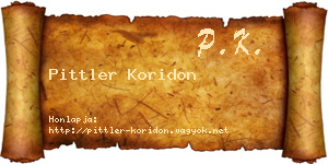 Pittler Koridon névjegykártya